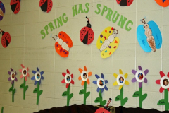 Decorated with children's artwork